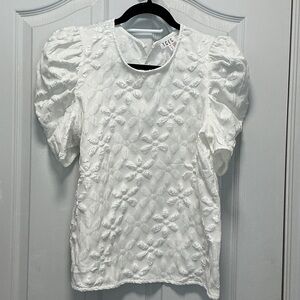 TCEC Ivory Floral Textured Blouse